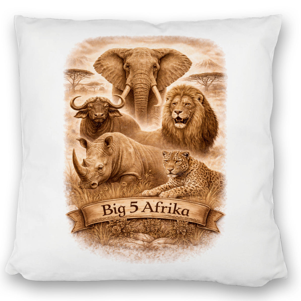 Big 5 Afrika Kissen mit Tiermotiven