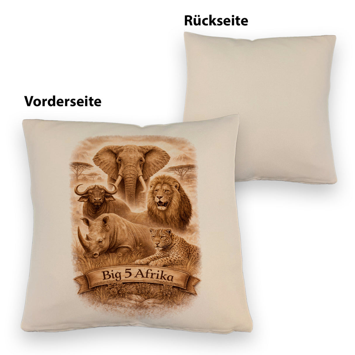 Big 5 Afrika Kissen mit Tiermotiven
