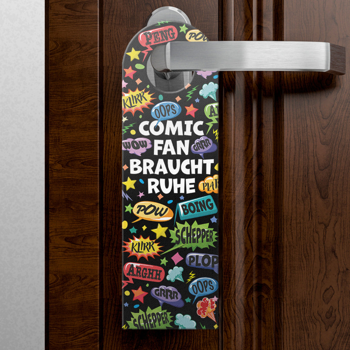 Comic Türhänger mit Spruch: Comic-Fan braucht Ruhe