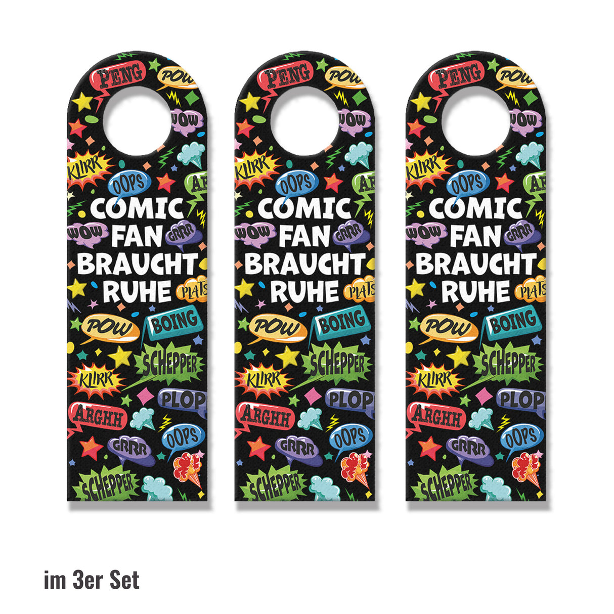 Comic Türhänger mit Spruch: Comic-Fan braucht Ruhe