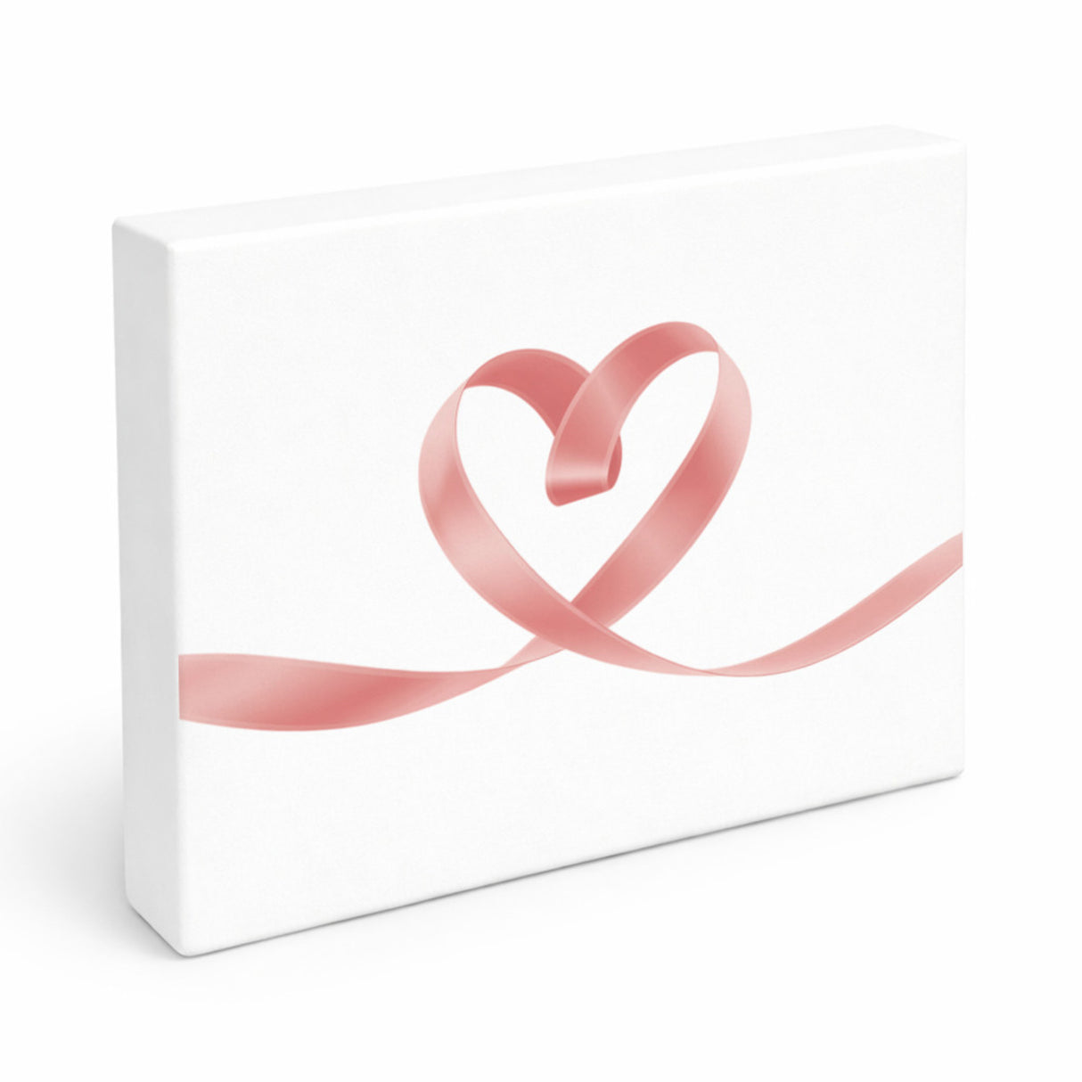 Herz Schleifenband Holzbild in 20x15 cm zum Stellen oder Aufhängen