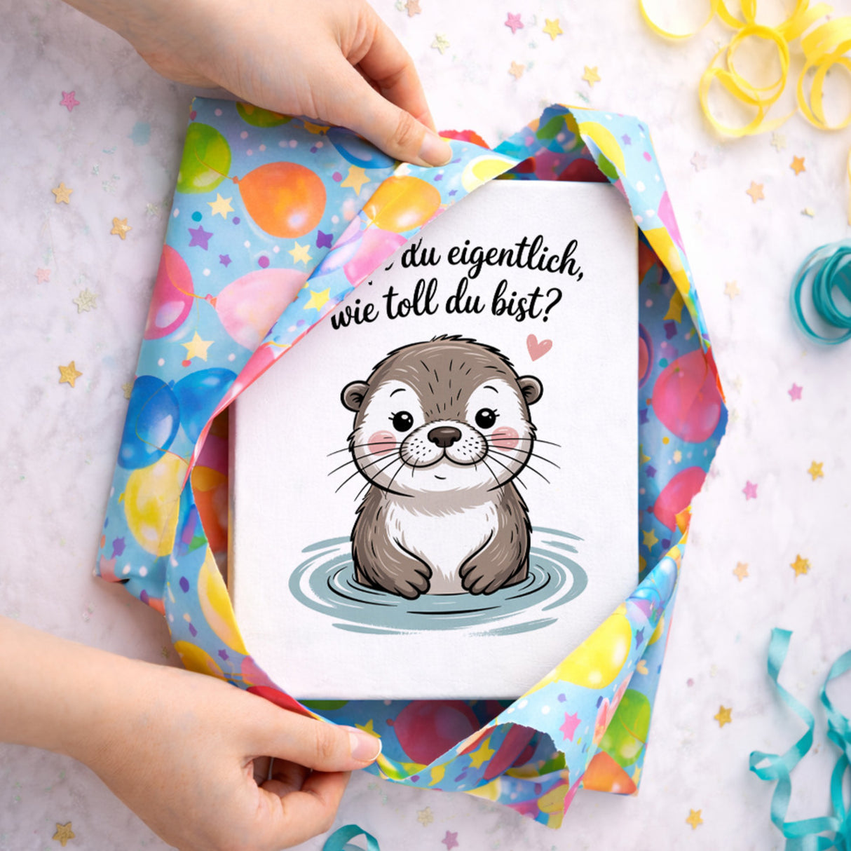 Otter Holzbild in 20x15 cm zum Stellen oder Aufhängen - weißt du eigentlich, wie toll du bist?