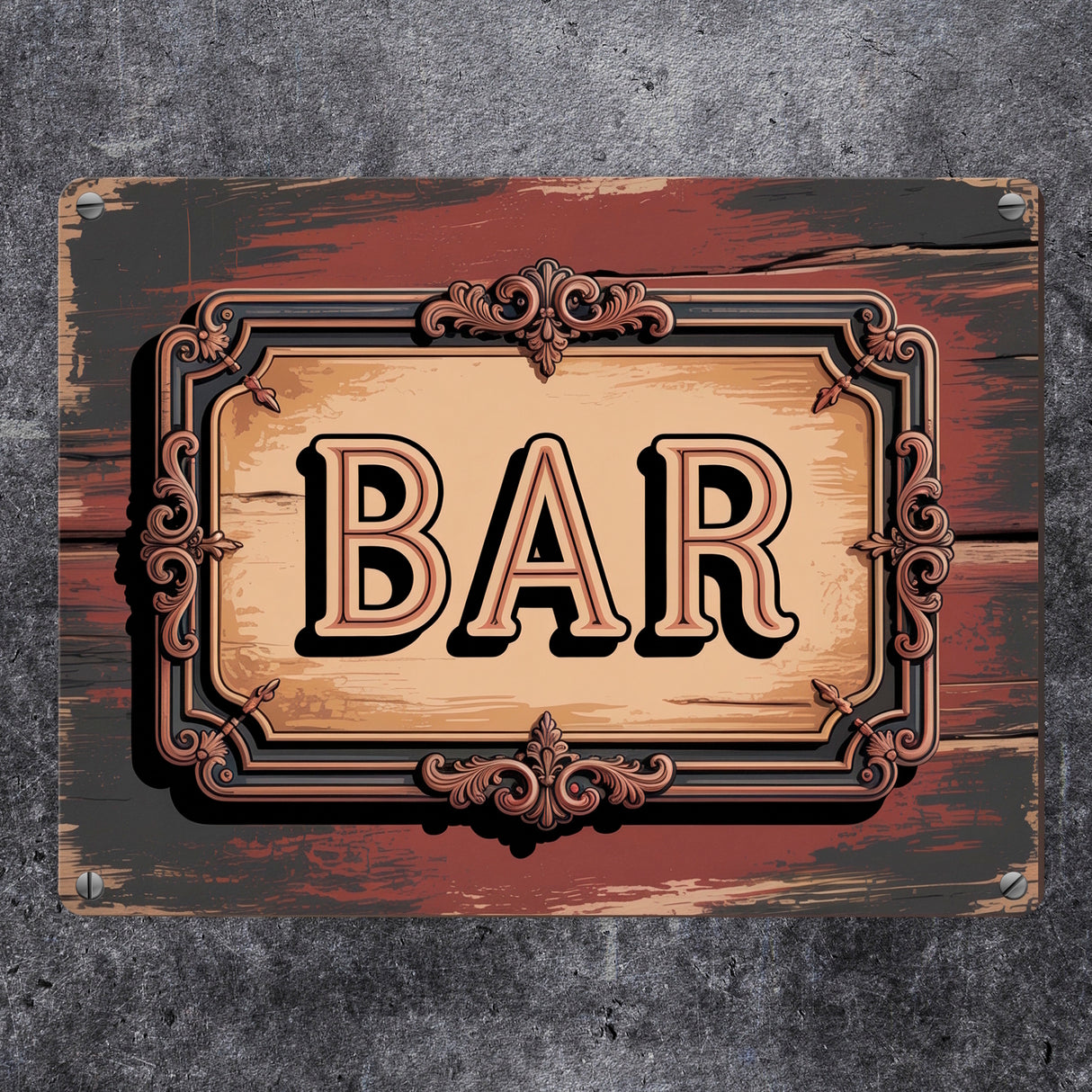 Vintage Bar Metallschild in 15x20 cm im Retro-Design