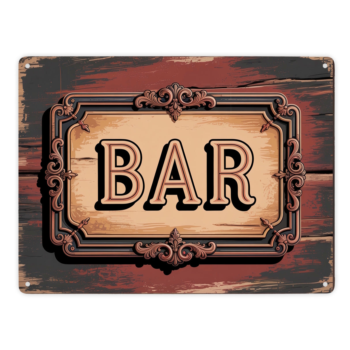 Vintage Bar Metallschild in 15x20 cm im Retro-Design