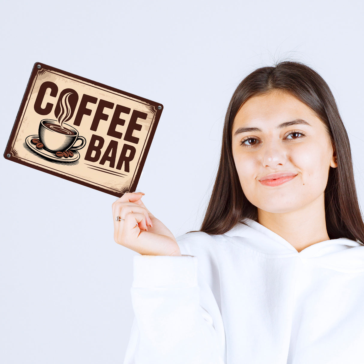 Dampfende Kaffeetasse Coffee Bar Metallschild in 15x20 cm