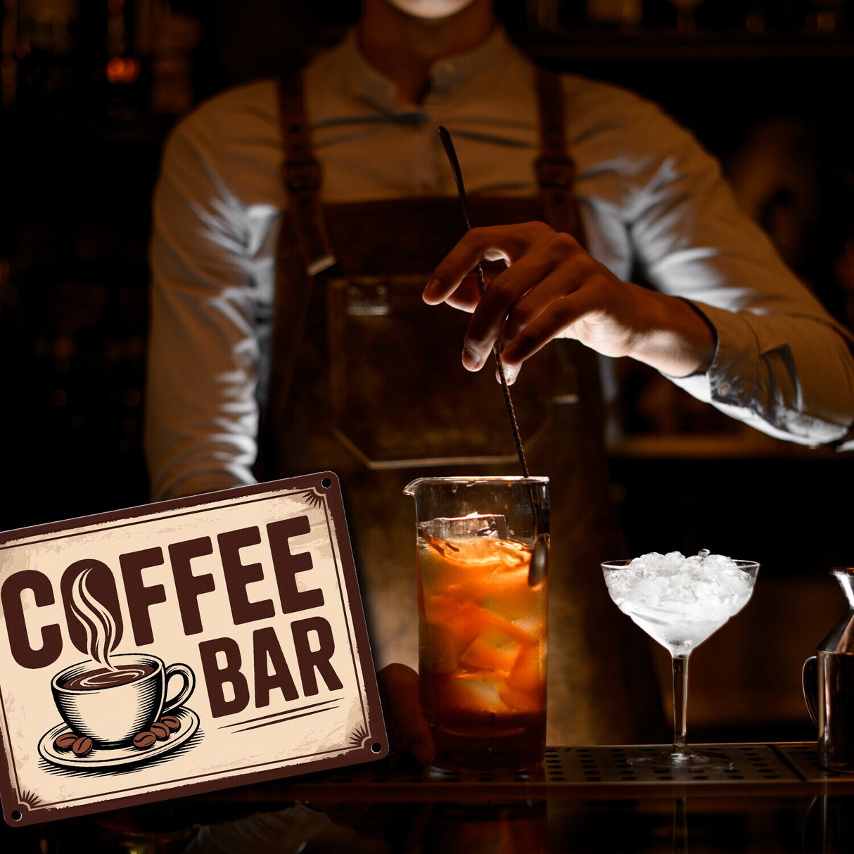 Dampfende Kaffeetasse Coffee Bar Metallschild in 15x20 cm