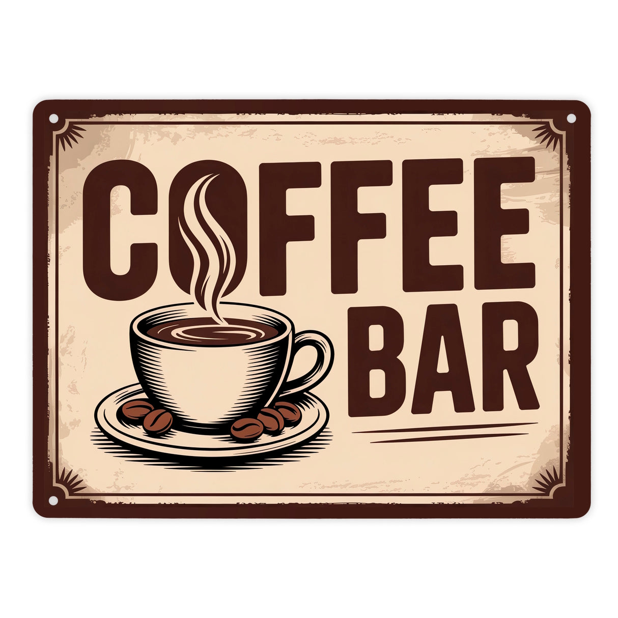 Dampfende Kaffeetasse Coffee Bar Metallschild in 15x20 cm