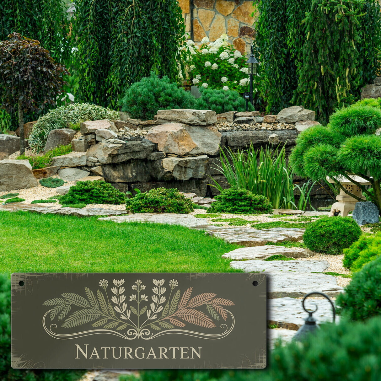 Botanischer Garten Naturgarten Metallschild im Vintage-Stil