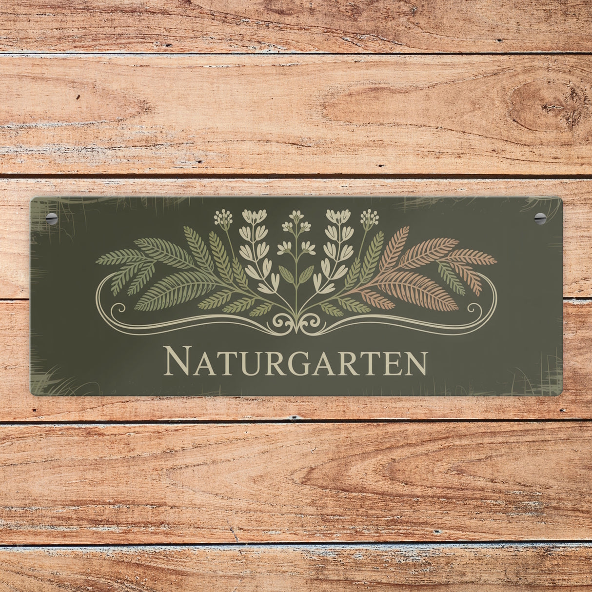 Botanischer Garten Naturgarten Metallschild im Vintage-Stil