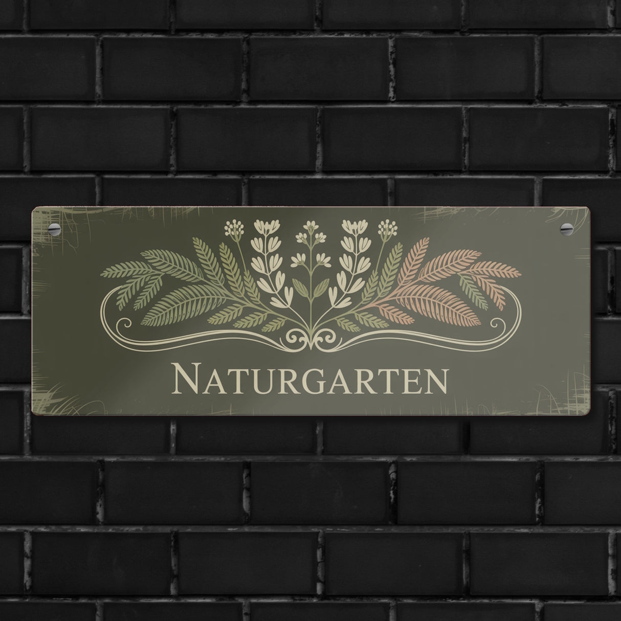 Botanischer Garten Naturgarten Metallschild im Vintage-Stil