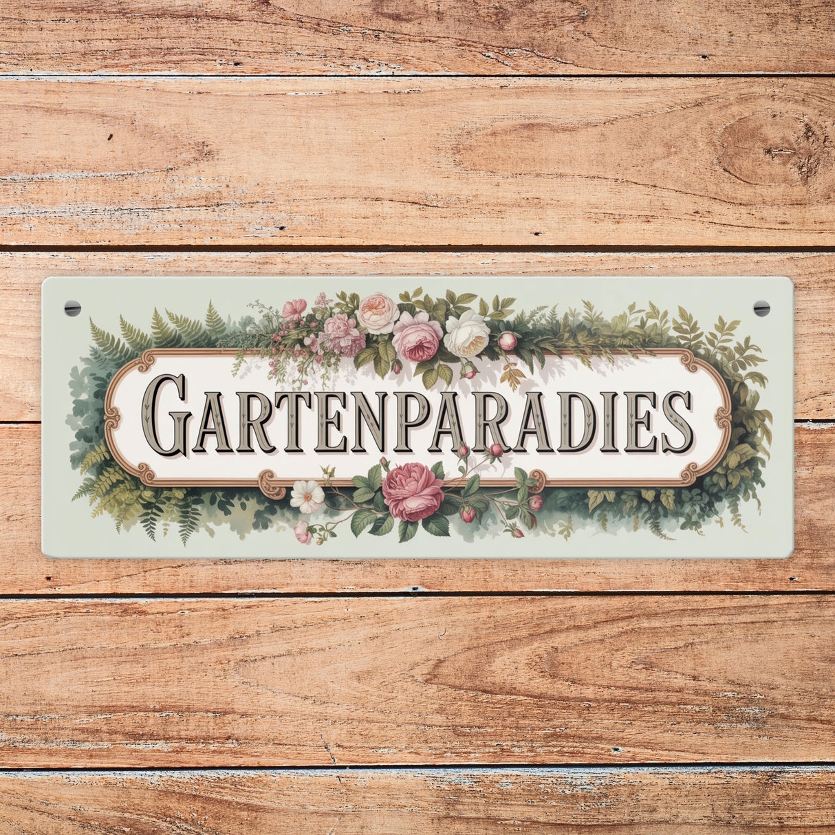 Botanisches Gartenparadies Metallschild für Gartenliebhaber