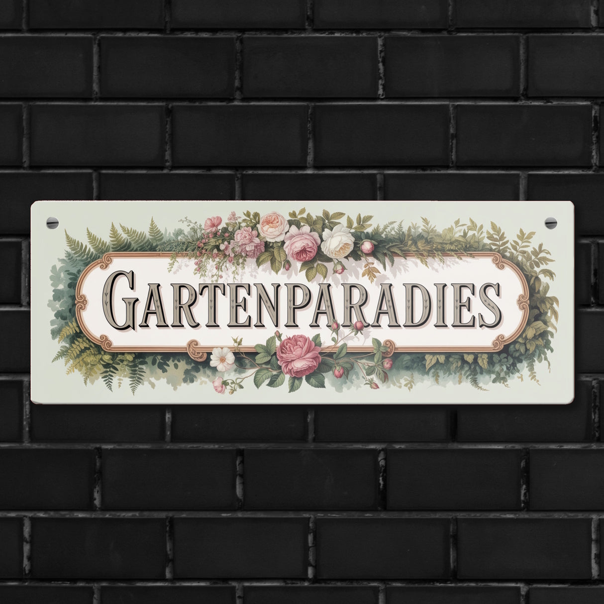 Botanisches Gartenparadies Metallschild für Gartenliebhaber