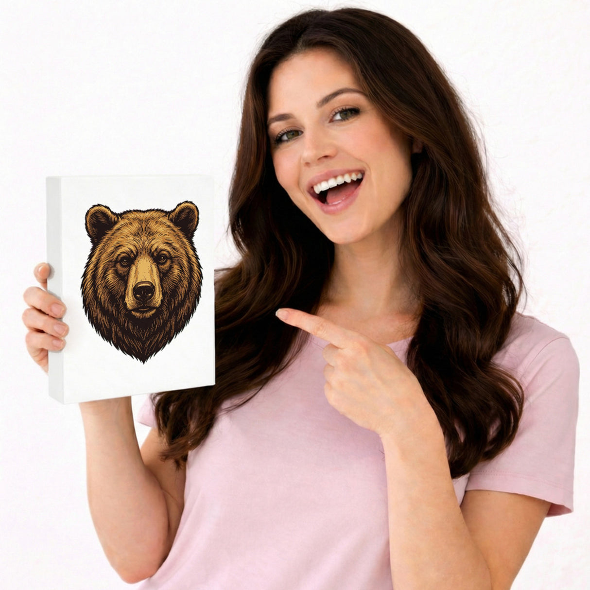 Braunbär Holzbild in 20x15 cm zum Stellen oder Aufhängen für Naturliebhaber