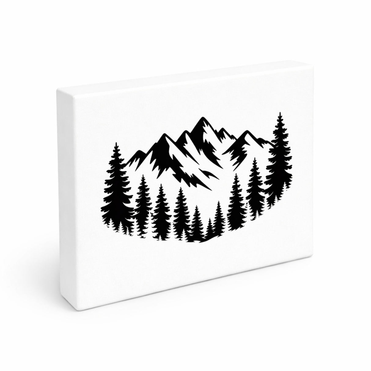 Berge und Wald Holzbild in 20x15 cm zum Stellen oder Aufhängen für Naturfreunde