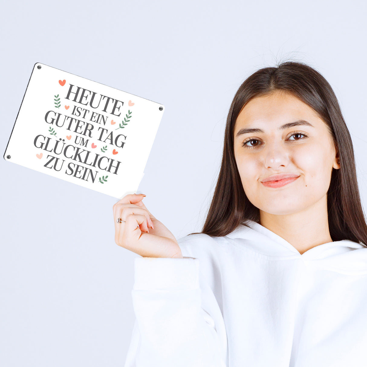 Heute ist ein guter Tag um glücklich zu sein Metallschild in 15x20 cm