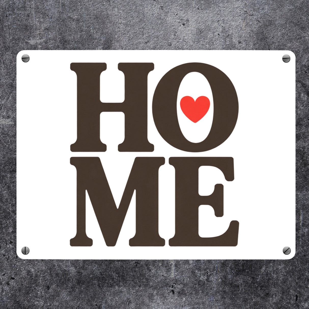 HOME Herz Metallschild in 15x20 cm für Wohnräume