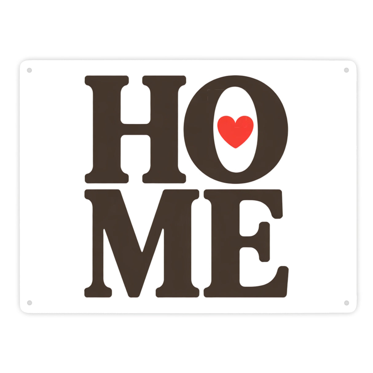 HOME Herz Metallschild in 15x20 cm für Wohnräume