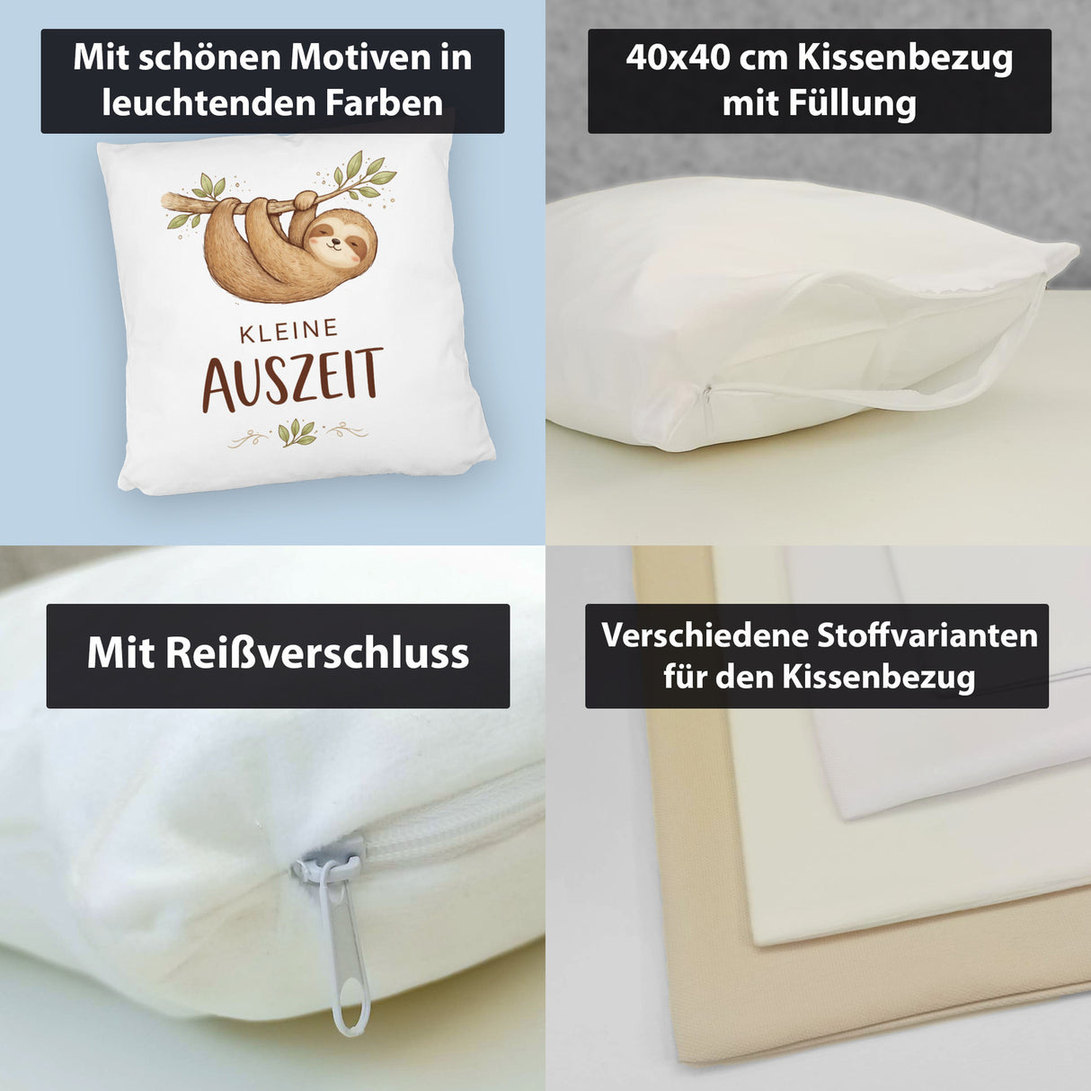 Faultier an Ast kleine Auszeit Kissen