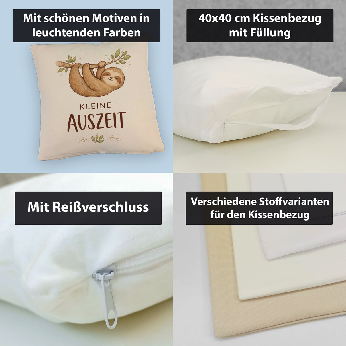 Faultier an Ast kleine Auszeit Kissen