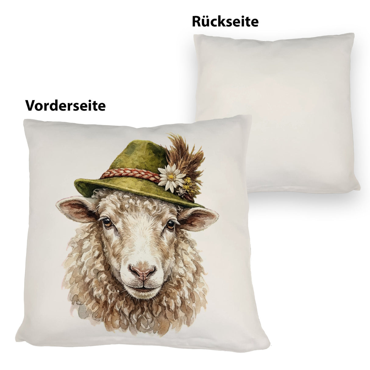 Schaf mit alpenländischem Trachtenhut Kissen