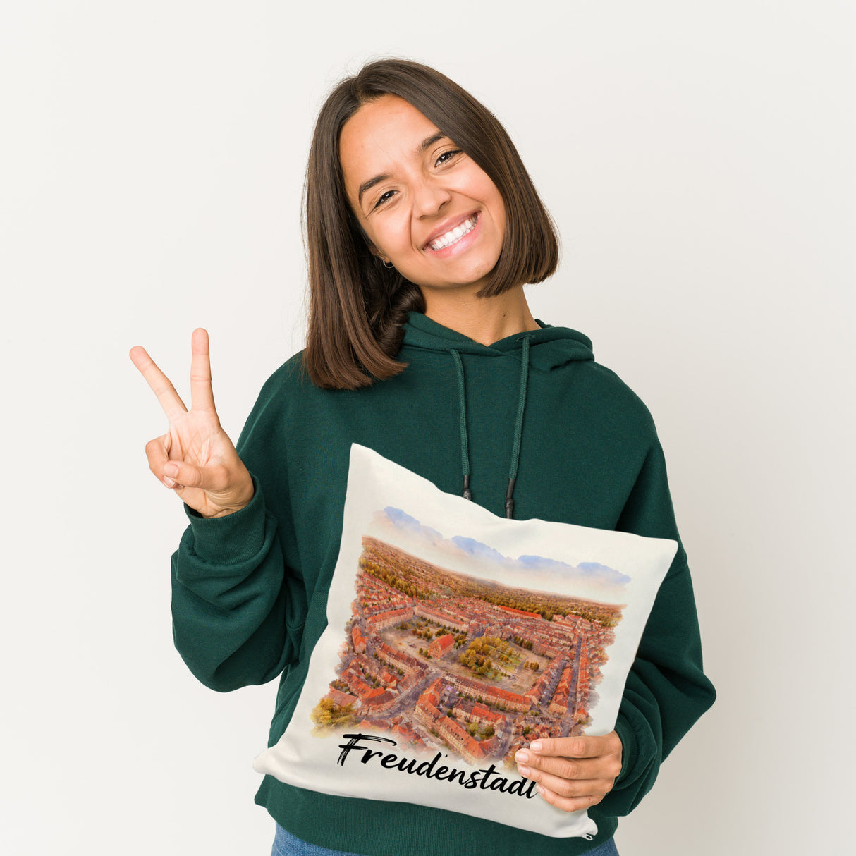 Freudenstadt Kissen Luftbild Aquarell