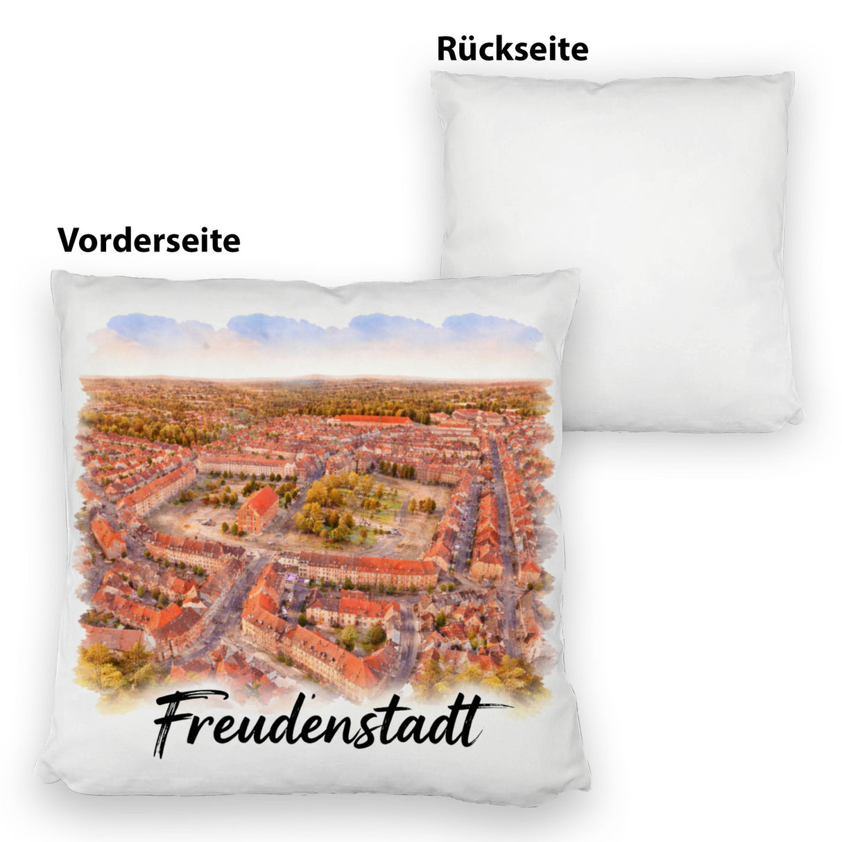 Freudenstadt Kissen Luftbild Aquarell