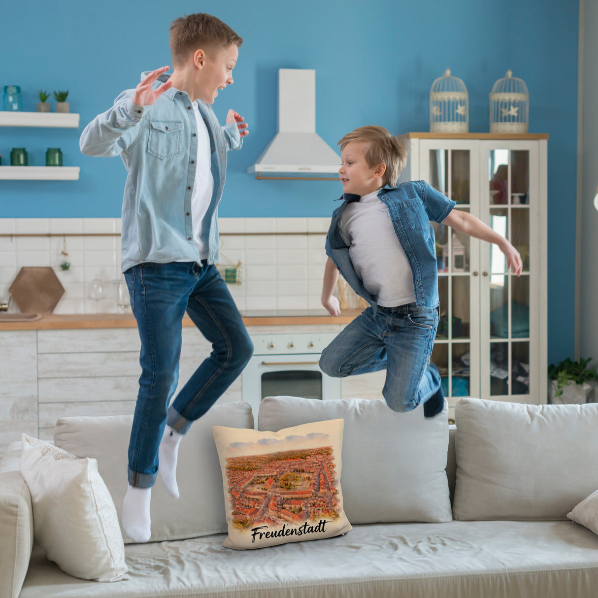 Freudenstadt Kissen Luftbild Aquarell