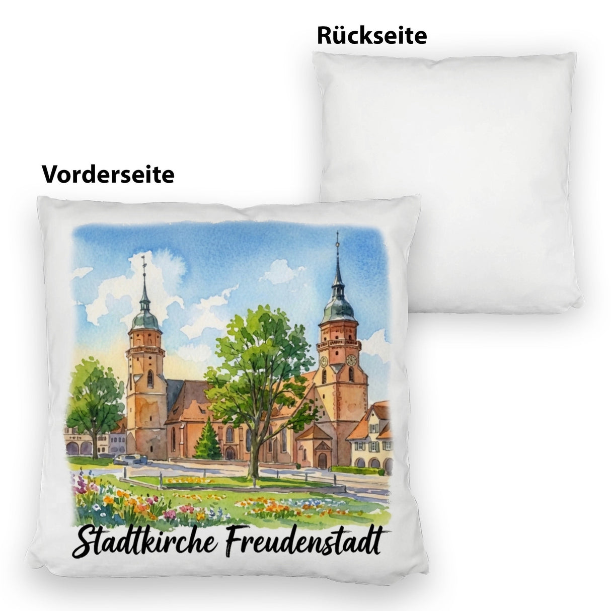 Stadtkirche Freudenstadt Kissen Aquarell
