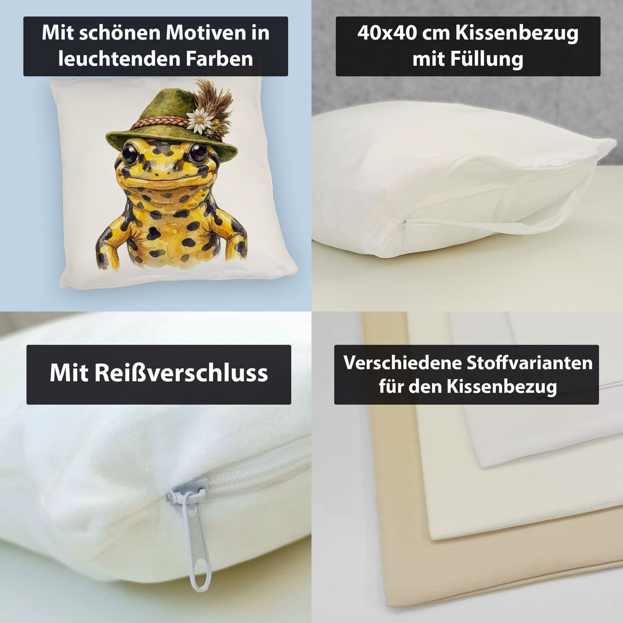 Feuersalamander mit alpenländischem Trachtenhut Kissen