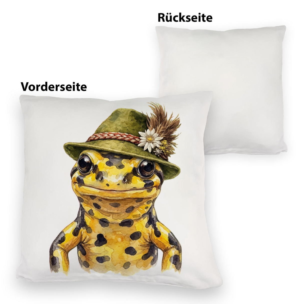 Feuersalamander mit alpenländischem Trachtenhut Kissen