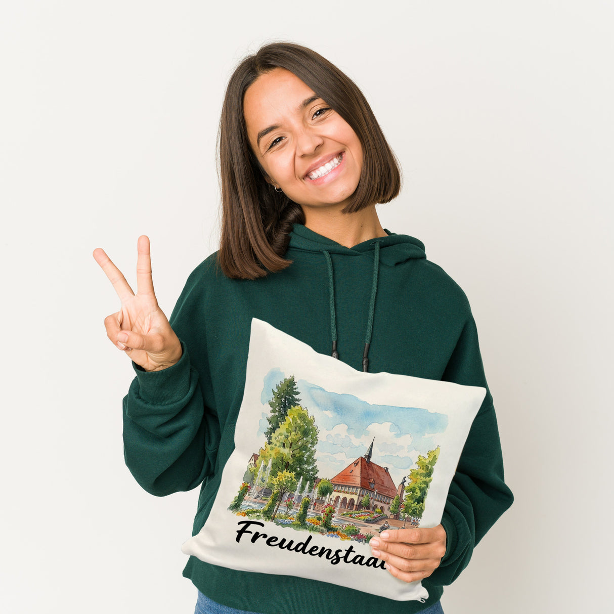 Freudenstadt Kissen mit Rathaus-Motiv