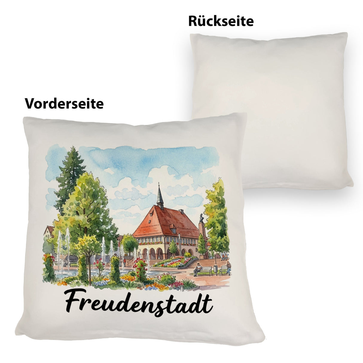 Freudenstadt Kissen mit Rathaus-Motiv