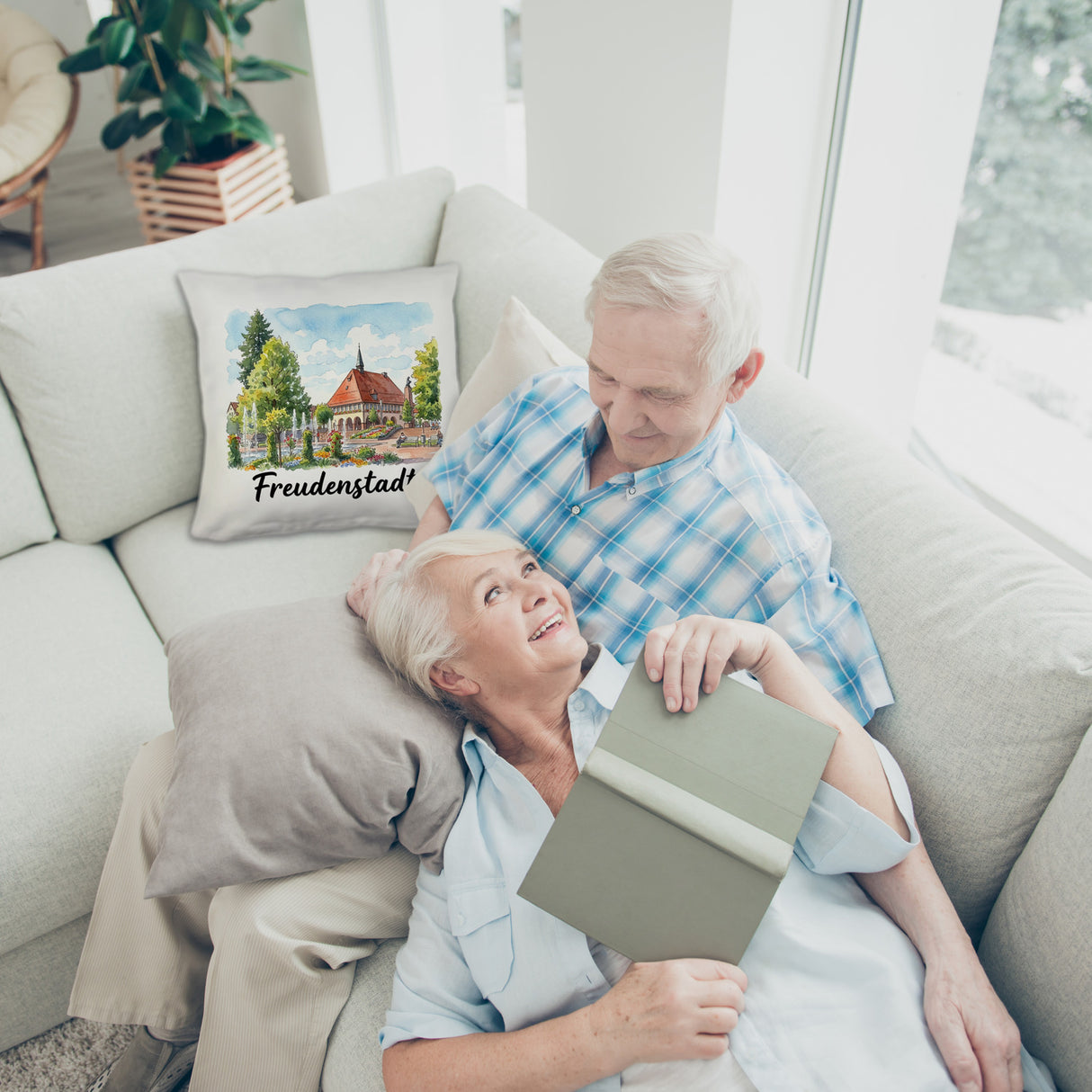 Freudenstadt Kissen mit Rathaus-Motiv