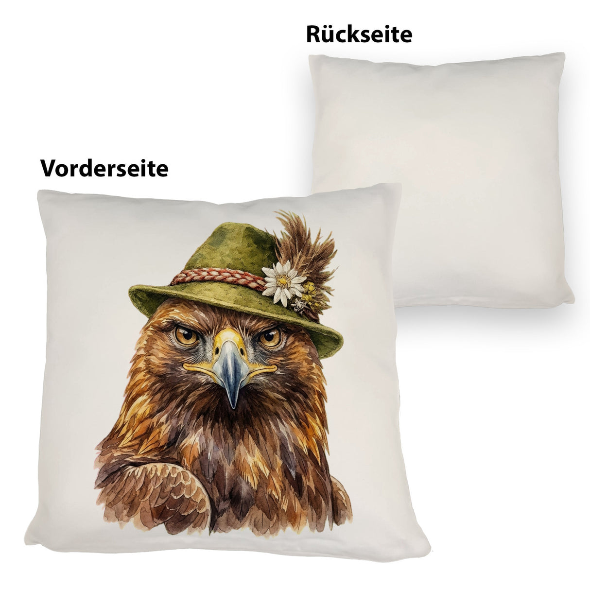 Steinadler mit alpenländischem Trachtenhut Kissen