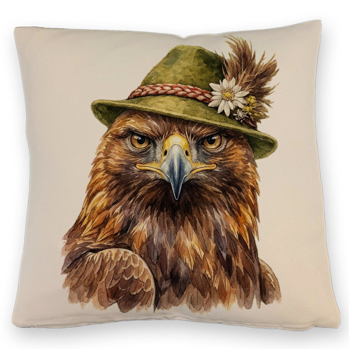 Steinadler mit alpenländischem Trachtenhut Kissen