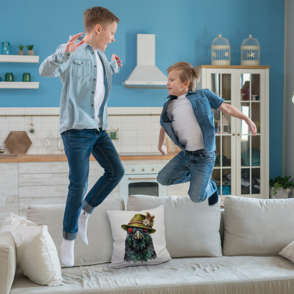 Auerhuhn mit alpenländischem Trachtenhut Kissen