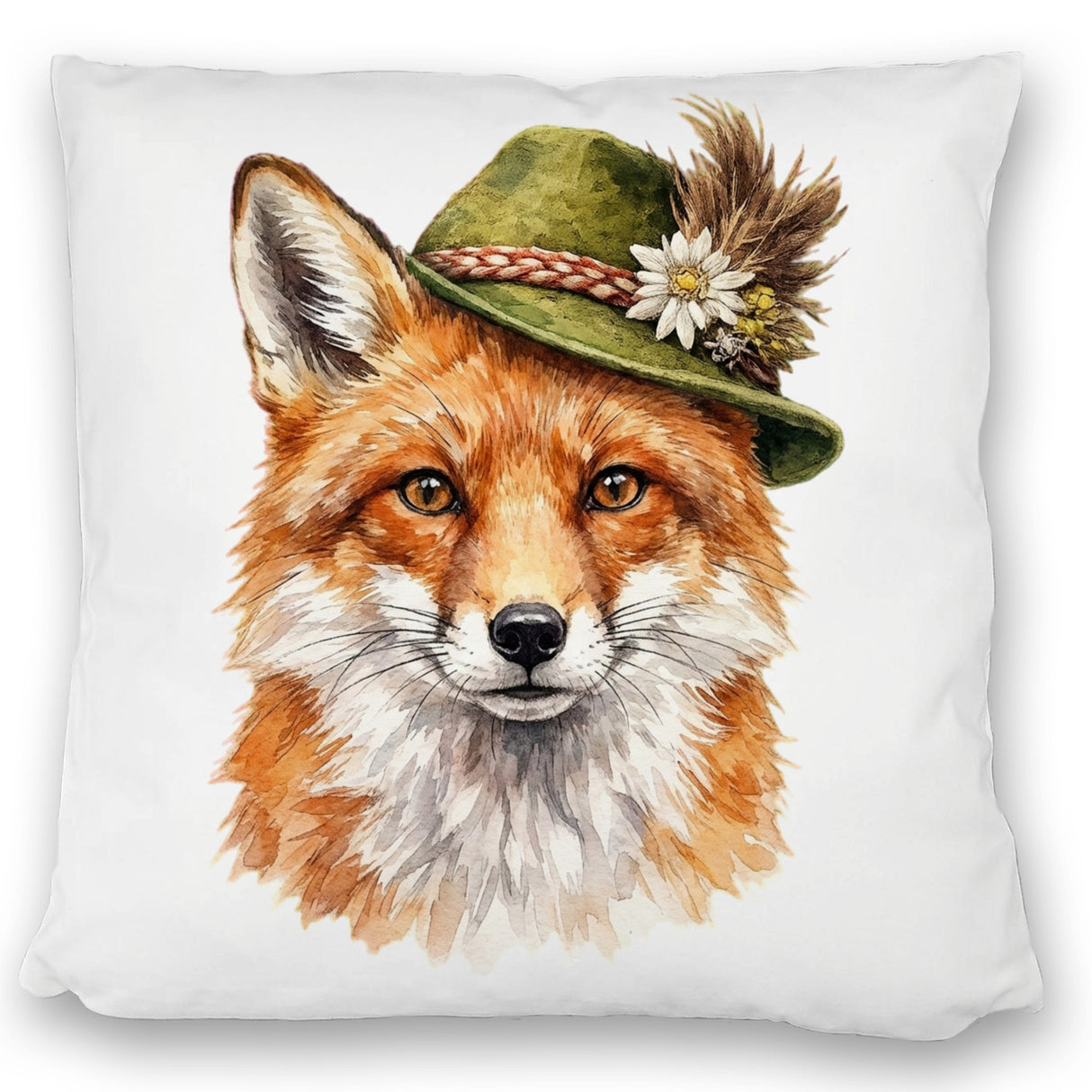 Fuchs mit alpenländischem Trachtenhut Kissen