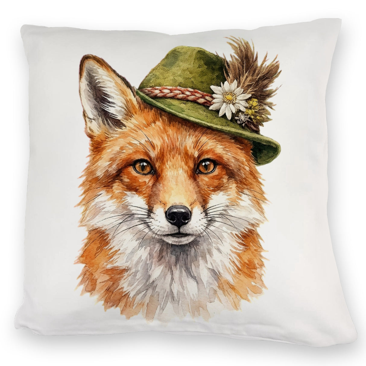 Fuchs mit alpenländischem Trachtenhut Kissen