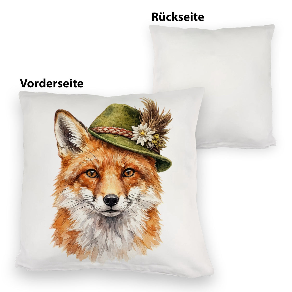 Fuchs mit alpenländischem Trachtenhut Kissen