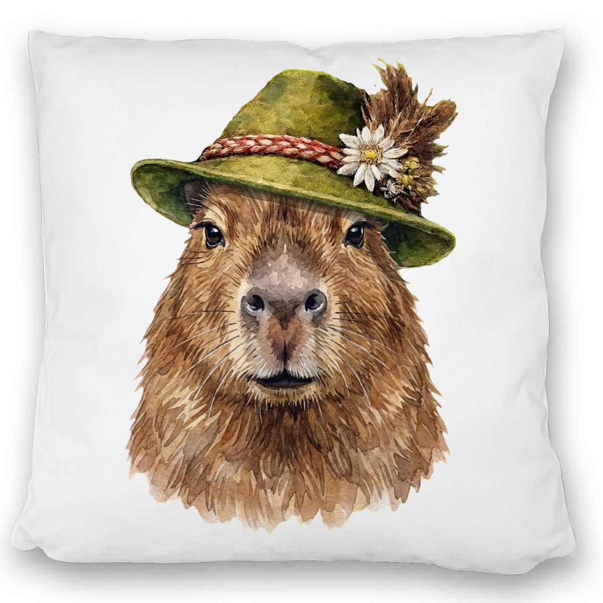 Capybara mit alpenländischem Trachtenhut Kissen