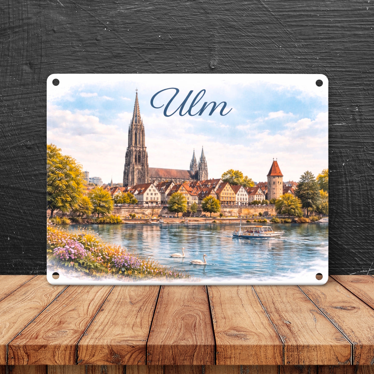 Ulm Souvenir Magnet Ulmer Münster Altstadt Donau Metallschild