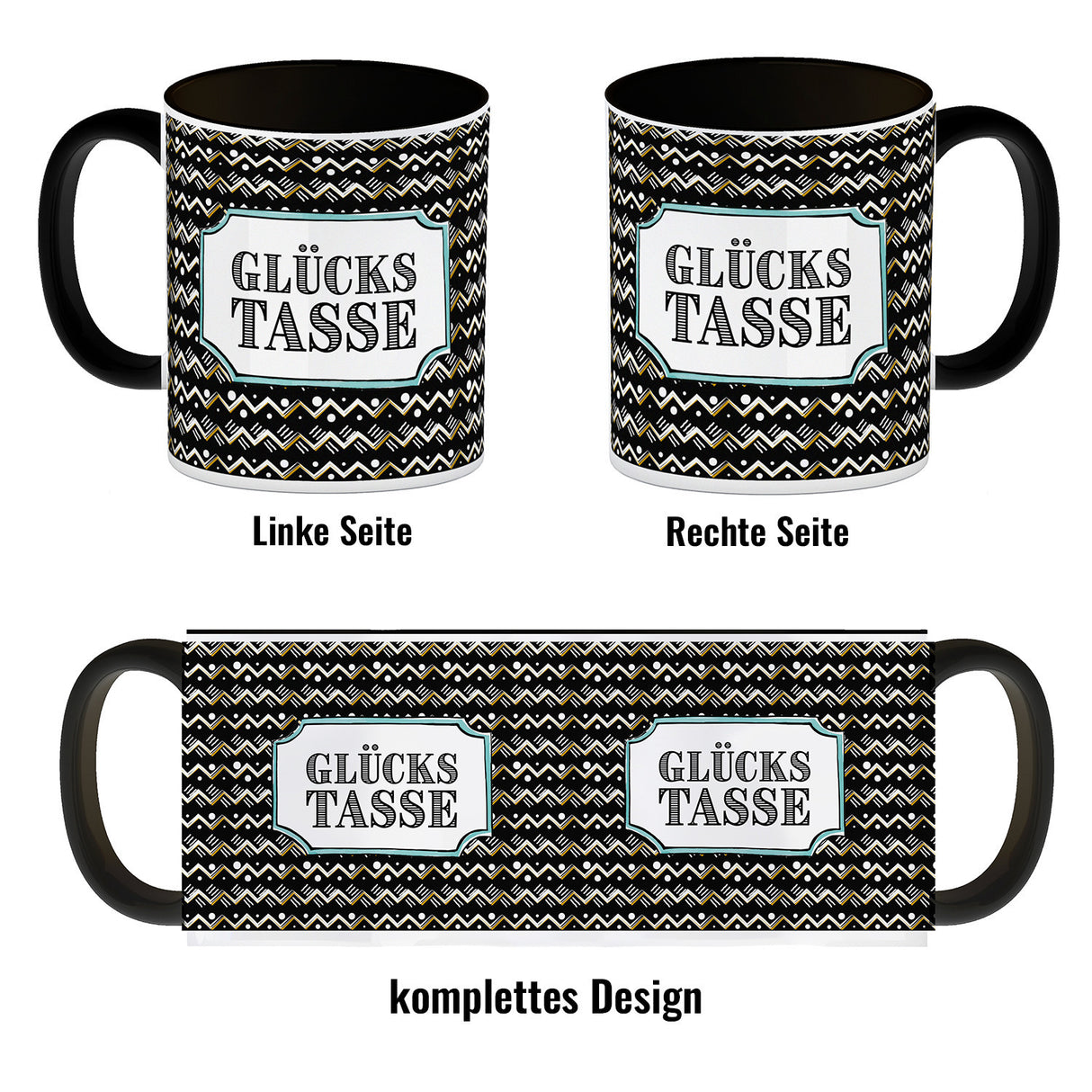 Kaffeebecher mit Glückstasse Motiv