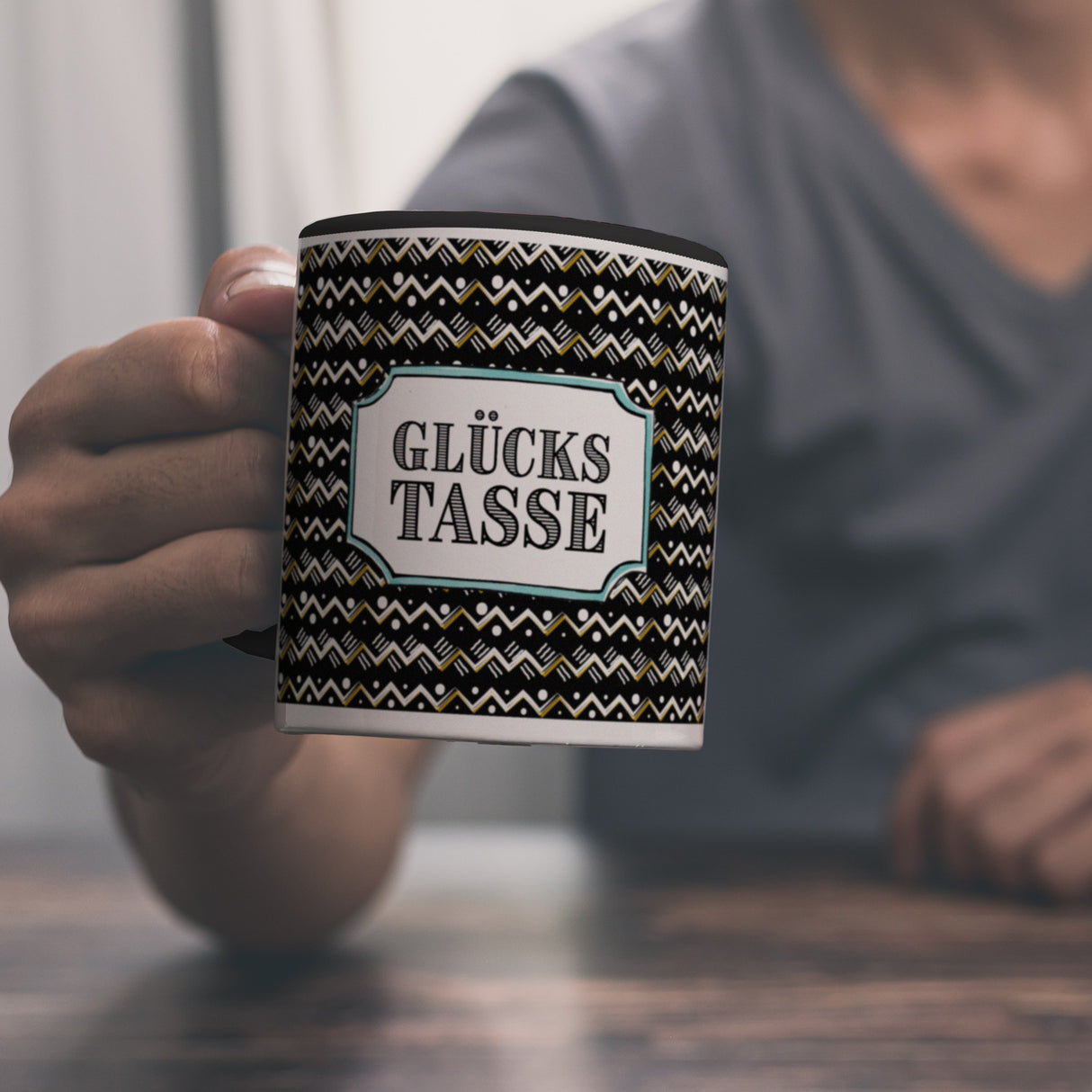 Kaffeebecher mit Glückstasse Motiv