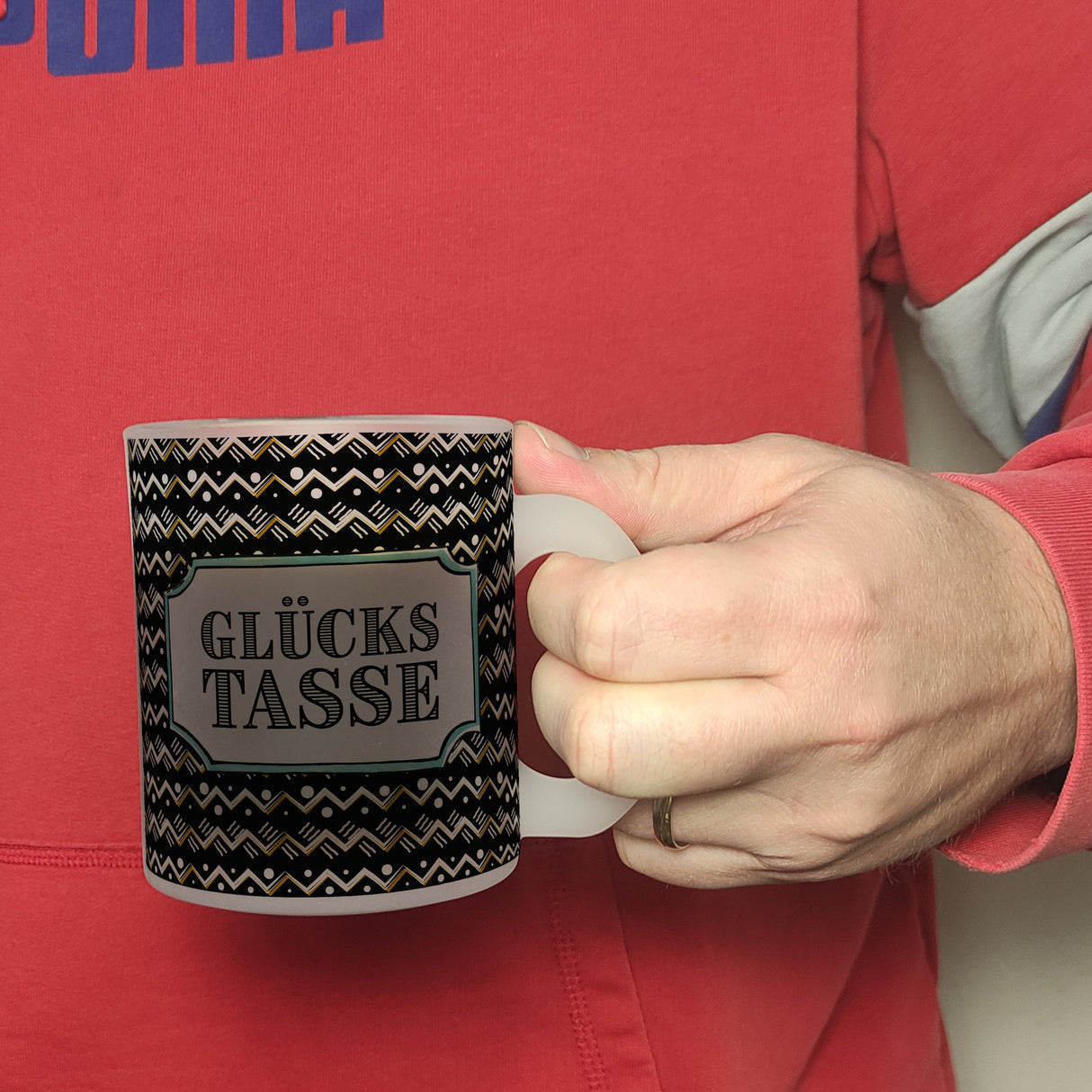 Kaffeebecher mit Glückstasse Motiv