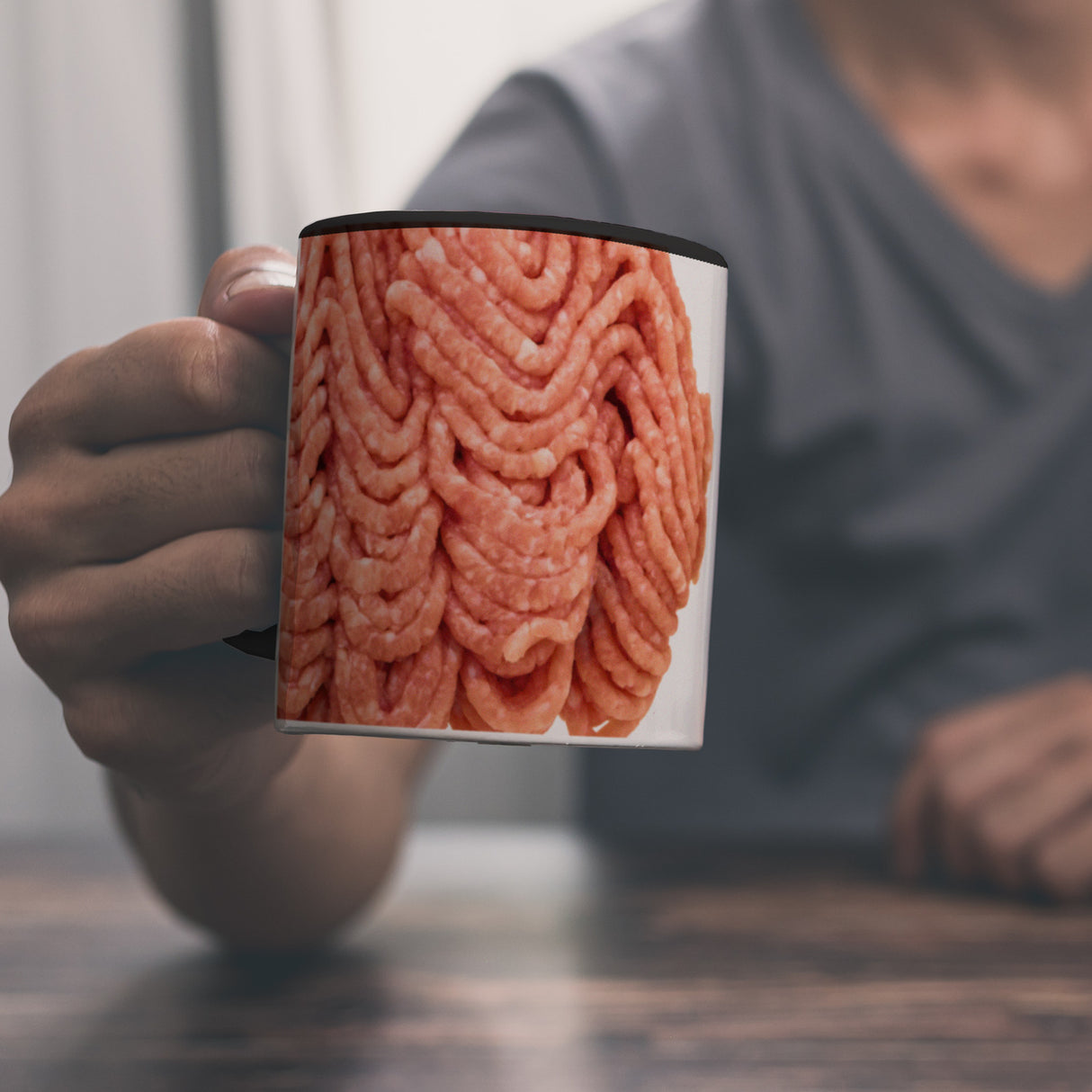 Hackfleisch Kaffeebecher