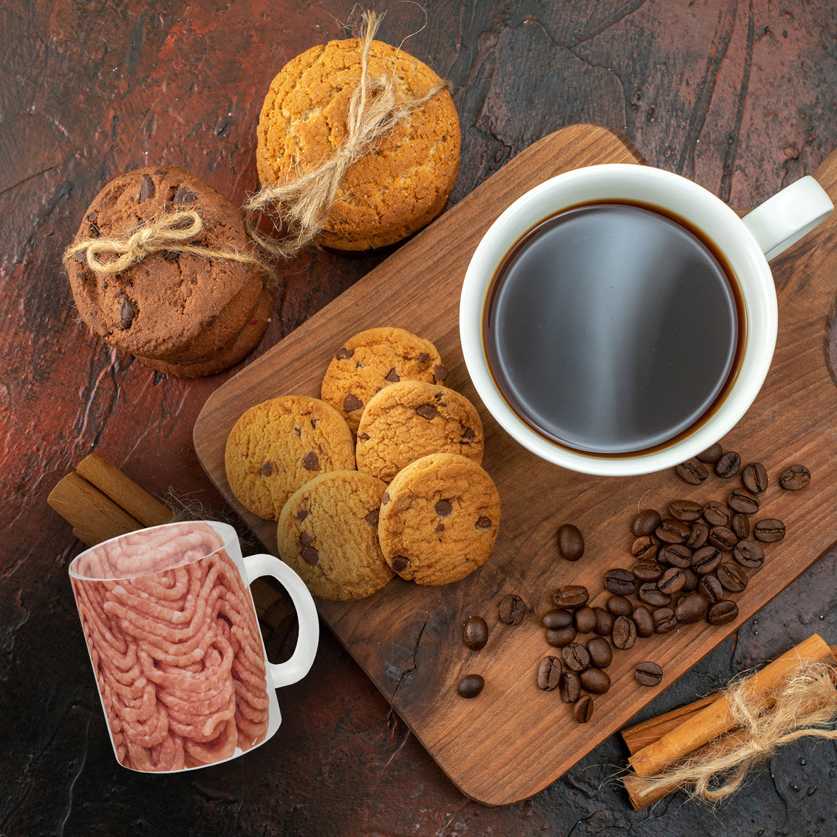 Hackfleisch Kaffeebecher
