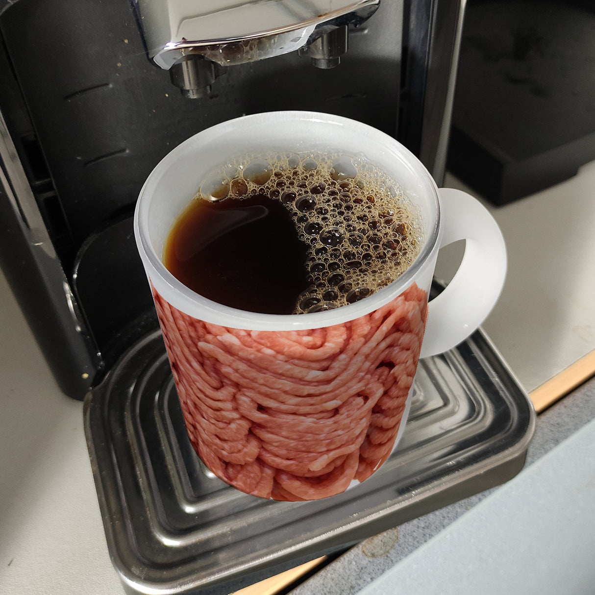 Hackfleisch Kaffeebecher