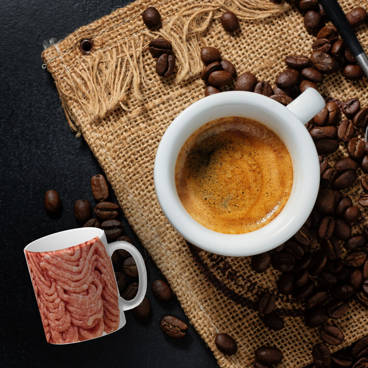Hackfleisch Kaffeebecher