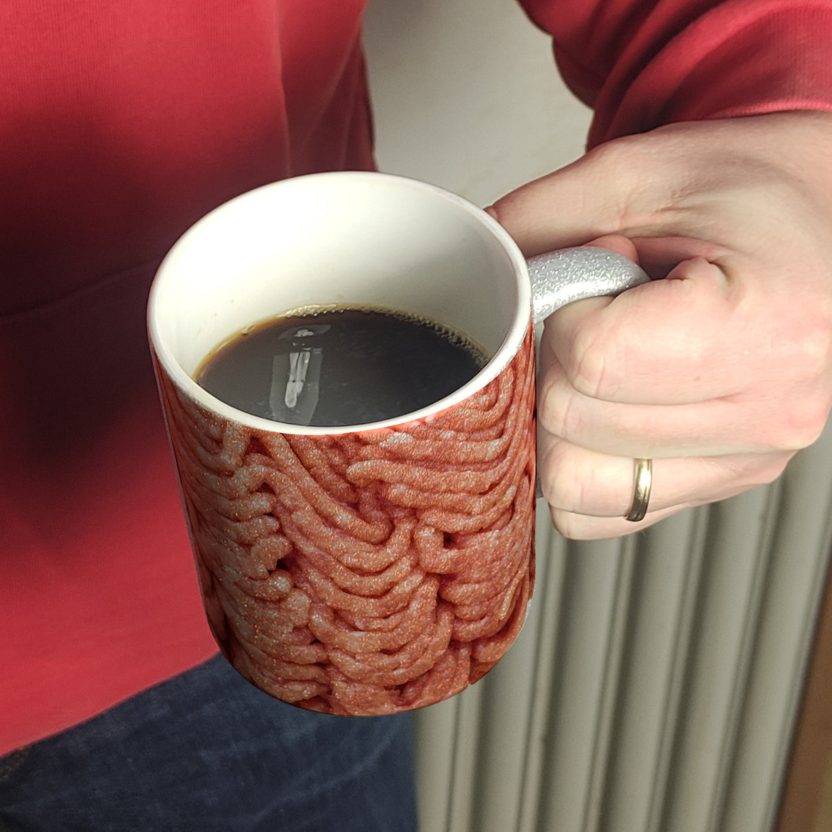 Hackfleisch Kaffeebecher