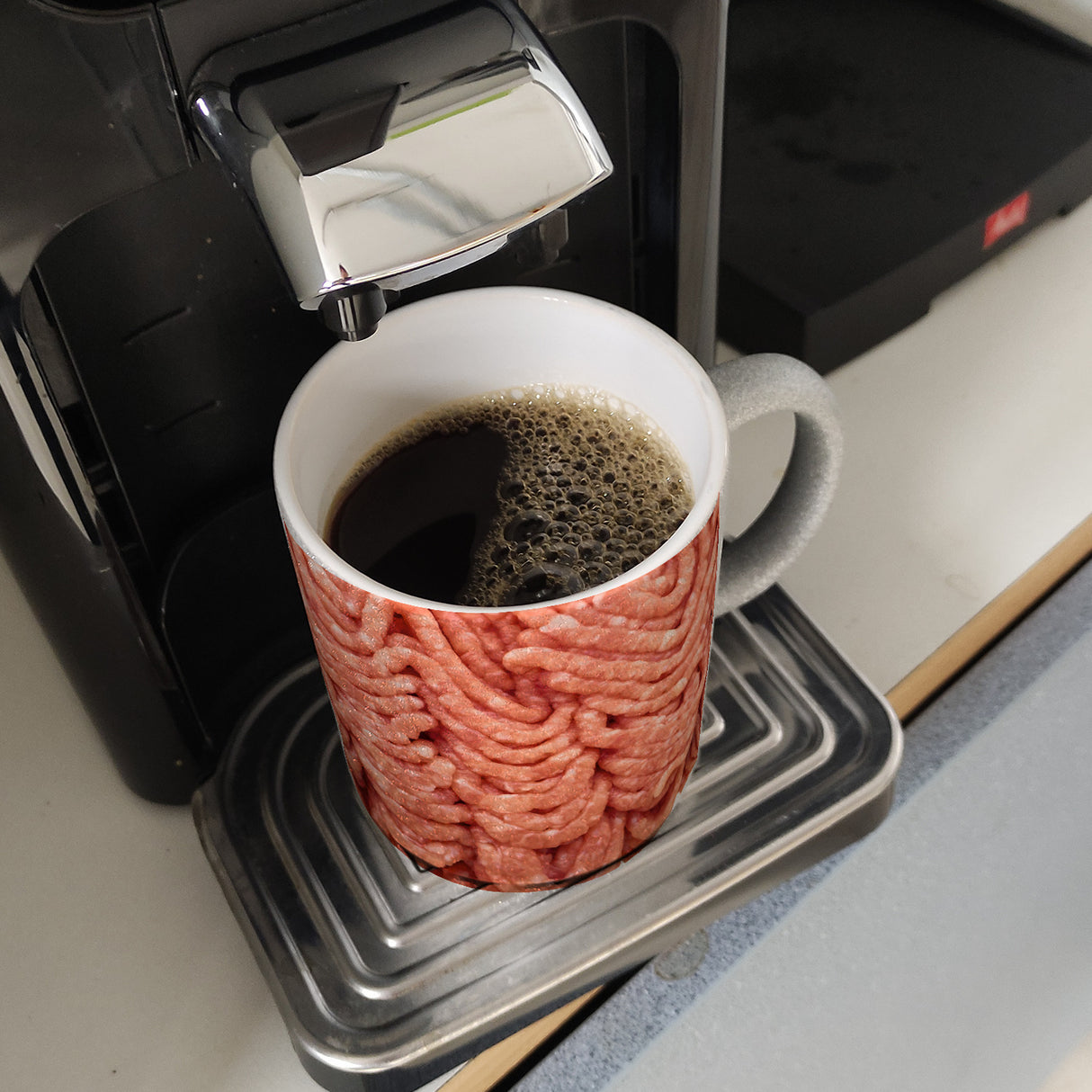 Hackfleisch Kaffeebecher